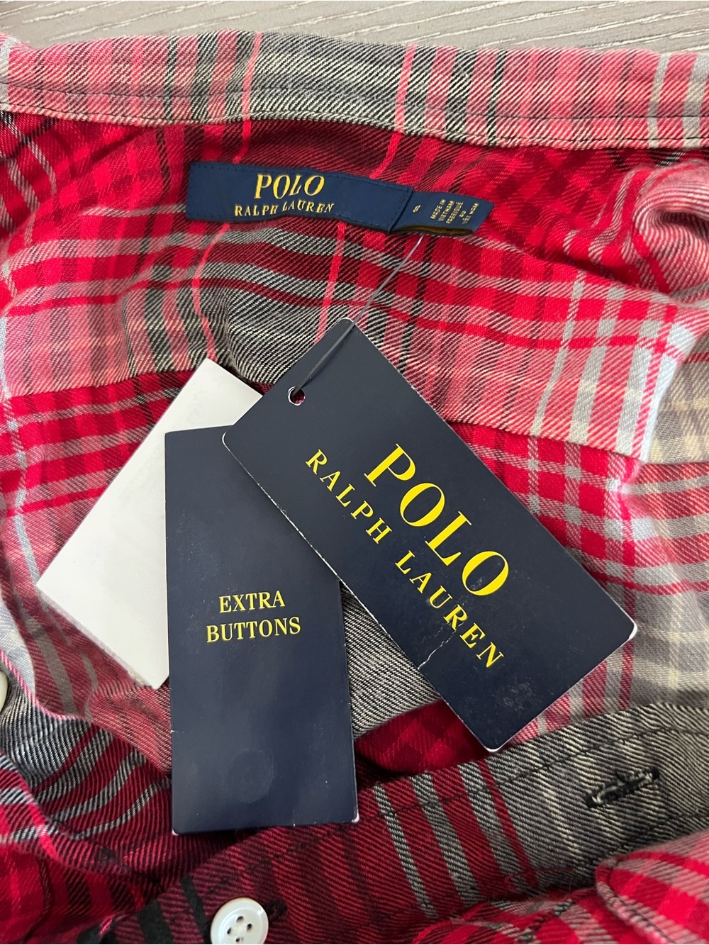 Plaid Red Button-Front Maxi flannel Shirt Dress size 8 - Picture 6 of 8